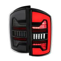 Spec'D Tuning Products - Spec-D 2007-2009 Dodge RAM 1500/2500/3500 White LED Bar Tail Lights (Matte Black Housing/Smoke Lens) - Image 1