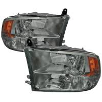 Spec'D Tuning Products - Spec-D 2009-2018 Dodge RAM 1500/ 2019-2021 RAM Classic/ 2010-2018 RAM 2500 3500 Factory Quad Style Headlights (Chrome Housing/Light Smoke Lens) - Image 1