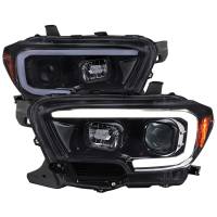 Spec'D Tuning Products - Spec-D 2016-2023 Toyota Tacoma Switchback Sequential LED Bar Projector Headlights (Glossy Black Housing/Smoke Lens) - Image 1