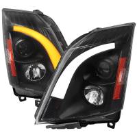 Spec'D Tuning Products - Spec-D 2008-2014 Cadillac CTS Switchback Sequential LED Bar Projector Headlights (Matte Black Housing/Clear Lens) - Image 1
