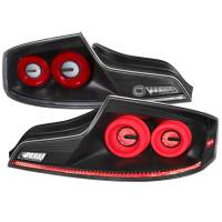 Spec'D Tuning Products - Spec-D 2003-2007 Infiniti G35 Coupe Red LED Halo Sequential Signal Tail Lights (Matte Black Housing/Clear Lens) - Image 1