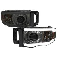 Spec'D Tuning Products - Spec-D 2002-2005 Dodge Ram 1500 / 2003-2005 Dodge Ram 2500 / 3500 LED Tube Projector Headlights (Chrome Housing/Smoke Lens) - Image 1