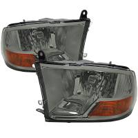 Spec'D Tuning Products - Spec-D 2009-2018 Dodge RAM 1500/ 2019-2023 RAM Classic/ 2010-2018 RAM 2500 3500 Factory Quad Style Headlights (Chrome Housing/Light Smoke Lens) - Image 1