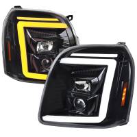 Spec'D Tuning Products - Spec-D 2007-2014 GMC Yukon/XL 1500/XL 2500 Switchback Sequential LED Turn Signal Projector Headlights (Jet Black Housing/Clear Lens) - Image 1