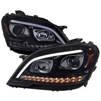 Spec'D Tuning Products - Spec-D 2009-2011 Mercedes Benz W164 ML-Class LED Sequetial Turn Signal Projector Headlights (Glossy Black Housing/Smoke Lens) - Image 1