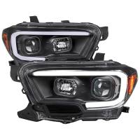 Spec'D Tuning Products - Spec-D 2016-2023 Toyota Tacoma Switchback Sequential LED C-Bar Projector Headlights (Matte Black Housing/Clear Lens) - Image 1
