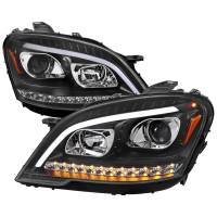 Spec'D Tuning Products - Spec-D 2009-2011 Mercedes Benz W164 ML-Class LED Sequetial Turn Signal Projector Headlights (Matte Black Housing/Clear Lens) - Image 1