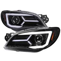 Spec'D Tuning Products - Spec-D 2006-2007 Subaru Impreza WRX STI LED Bar Sequential Turn Signal Projector Headlights (Glossy Black Housing/Clear Lens) - Image 1