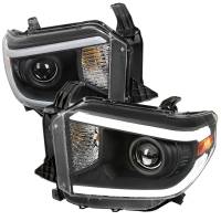 Spec'D Tuning Products - Spec-D 2014-2021 Toyota Tundra LED Switchback Sequential Turn Signal LED Bar Projector Headlights (Matte Black Housing/Clear Lens) - Image 1
