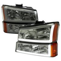 Spec'D Tuning Products - Spec-D 2003-2007 Chevrolet Silverado /2002-2006 Chevrolet Avalanche LED Bar Factory Style Headlights (Chrome Housing/Light Smoke lens) - Image 1