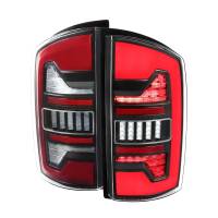 Spec'D Tuning Products - Spec-D 2002-2006 Dodge RAM 1500/2500/3500 Red LED Bar Tail Lights (Matte Black Housing/Clear Lens) - Image 1