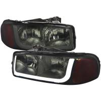Spec'D Tuning Products - Spec-D 1999-2006 GMC Sierra/ 2000-2006 Yukon/Yukon XL LED Tube Factory Style Headlights (Chrome Housing/Smoke Lens) - Image 1