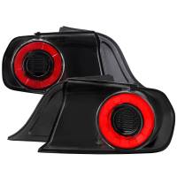 Spec'D Tuning Products - Spec-D 2015-2022 Ford Mustang Coupe/Convertible Red LED Bar Tail Lights (Glossy Black Housing/Clear Lens) - Image 1