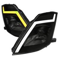 Spec'D Tuning Products - Spec-D 2003-2005 Nissan 350Z Switchback Sequential Turn Signal Animated LED Bar Projector Headlights (Matte Black Housing/Smoke Lens) - Image 1