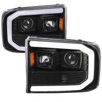 Spec'D Tuning Products - Spec-D 1999-2004 Ford F-250/F-350/F-450/F-550 /2000-2004 Ford Excursion LED Bar Projector Headlights (Matte Black Housing/Clear Lens) - Image 1
