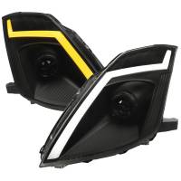 Spec'D Tuning Products - Spec-D 2006-2009 Nissan 350Z Switchback Sequential Turn Signal Animated LED Bar Projector Headlights (Matte Black Housing/Smoke Lens) - Image 1