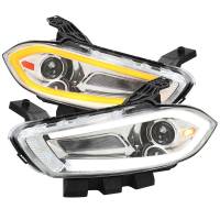 Spec'D Tuning Products - Spec-D 2013-2016 Dodge Dart Switchback Sequential Animated LED Bar Projector Headlights (Chrome Housing/Clear Lens) - Image 1