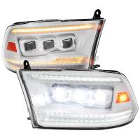 Spec'D Tuning Products - Spec-D 2009-2018 Dodge RAM 1500 / 2019 RAM Classic / 2010-2018 RAM 2500 3500 Switchback Sequential Full LED Projector Headlights (White Housing/Clear Lens) - Image 1