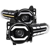 Spec'D Tuning Products - Spec-D 2007-2014 Toyota FJ Cruiser Switchback Sequential Turn Signal Animated LED Bar Projector Headlights (Matte Black Housing/Clear Lens) - Image 1