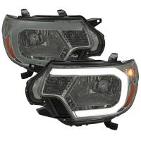 Spec'D Tuning Products - Spec-D 2012-2015 Toyota Tacoma LED Bar Factory Style Headlights with Amber Reflector (Chrome Housing/Light Smoke Lens) - Image 1