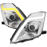 Spec'D Tuning Products - Spec-D 2006-2009 Nissan 350Z Switchback Sequential Turn Signal Animated LED Bar Projector Headlights (Chrome Housing/Clear Lens) - Image 1