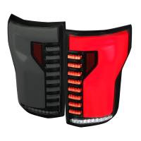 Spec'D Tuning Products - Spec-D 2015-2017 Ford F-150 Sequential Turn Signal Animated White LED Bar Tail Lights (Black Housing/Smoke Lens) - Image 1