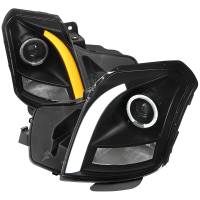 Spec'D Tuning Products - Spec-D 2003-2007 Cadillac CTS Halo Switchback Sequential LED Turn Signal Projector Headlights (Matte Black Housing/Clear Lens) - Image 1
