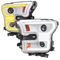 Spec'D Tuning Products - Spec-D 2015-2017 Ford F-150 LED Bar Projector Headlights w/ Switchback Sequential Turn Signals (White Housing/Clear Lens) - Image 1