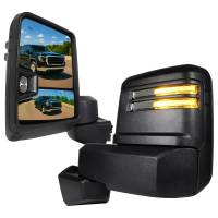 Spec'D Tuning Products - Spec-D 2019-2022 GMC Sierra 1500 Power Adjustable, Heated, & Manual Extendable Black Towing Mirrors w/ Smoke Lens LED Turn Signal & Clearance Lights - Image 1