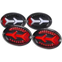 Spec'D Tuning Products - Spec-D 1997-2004 Chevrolet Corvette C5 4 PC White LED Bar Tail Lights (Matte Black Housing/Clear Lens) - Image 1