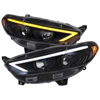 Spec'D Tuning Products - Spec-D 2013-2016 Ford Fusion Switchback Sequential Turn Signal Projector Headlights (Matte Black Housing/Clear Lens) - Image 1