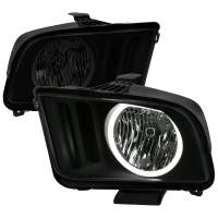Spec'D Tuning Products - Spec-D 2005-2009 Ford Mustang LED Halo Factory Style Headlights (Matte Black Housing/Smoke Lens) - Image 1