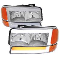 Spec'D Tuning Products - Spec-D 1999-2006 GMC Sierra/2007 Sierra Classic/2000-2006 Yukon/XL Factory Style Headlights and Sequential Turn Signal Bumper Lights (Chrome Housing/Clear Lens) - Image 1