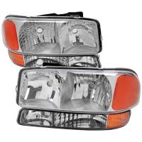 Spec'D Tuning Products - Spec-D 1999-2006 GMC Sierra/2007 Sierra Classic/2000-2006 Yukon/XL Factory Style Headlights and Bumper Lights with Amber Reflector (Chrome Housing/Clear Lens) - Image 1