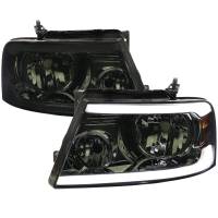 Spec'D Tuning Products - Spec-D 2004-2008 Ford F-150/ 2006-2008 Lincoln Mark LT LED Bar Factory Style Headlights (Chrome Housing/Smoke Lens) - Image 1