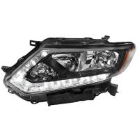 Spec'D Tuning Products - Spec-D 2014-2016 Nissan Rogue LED Strip Factory Style Driver/Left Side Headlight (Matte Black Housing/Clear Lens) - Image 1