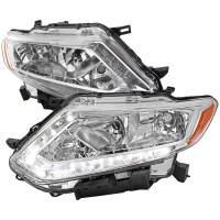 Spec'D Tuning Products - Spec-D 2014-2016 Nissan Rogue LED Strip Factory Style Headlights (Chrome Housing/Clear Lens) - Image 1
