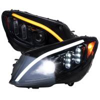 Spec'D Tuning Products - Spec-D 2015-2018 Mercedes-Benz C-Class W205 Full LED Projector Headlights with Sequential Turn Signal (Glossy Black Housing/Light Smoke Lens) - Image 1