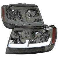 Spec'D Tuning Products - Spec-D 1999-2004 Jeep Grand Cherokee Factory Style Dual LED Bar Headlights (Chrome Housing/Smoke Lens) - Image 1