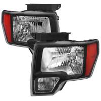 Spec'D Tuning Products - Spec-D 2009-2014 Ford F-150 Factory Style Headlights (Matte Black Housing/Clear Lens) - Image 1