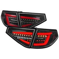 Spec'D Tuning Products - Spec-D 2008-2014 Subaru Impreza WRX Hatchback LED Sequential Tube Tail Lights (Glossy Black Housing/Clear Lens) - Image 1