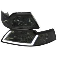 Spec'D Tuning Products - Spec-D 1999-2004 Ford Mustang LED Bar Factory Style Headlights with Amber Reflector (Chrome Housing/Smoke Lens) - Image 1