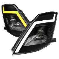 Spec'D Tuning Products - Spec-D 2003-2005 Nissan 350Z Switchback Sequential Turn Signal Animated LED Bar Projector Headlights (Matte Black Housing/Clear Lens) - Image 1