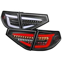 Spec'D Tuning Products - Spec-D 2008-2014 Subaru Impreza WRX Hatchback LED White Sequential Tube Tail Lights (Matte Black Housing/Clear Lens) - Image 1