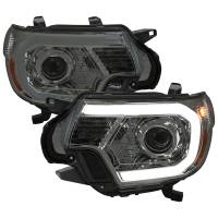 Spec'D Tuning Products - Spec-D 2012-2015 Toyota Tacoma LED C-Bar Projector Headlights w/ LED Parking Light (Chrome Housing/Smoke Lens) - Image 1