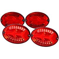 Spec'D Tuning Products - Spec-D 1997-2004 Chevrolet Corvette C5 4 PC LED Bar Tail Lights (Chrome Housing/Red Lens) - Image 1