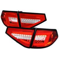 Spec'D Tuning Products - Spec-D 2008-2014 Subaru Impreza WRX Hatchback LED Sequential Tube Tail Lights (Chrome Housing/Red Lens) - Image 1