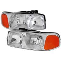 Spec'D Tuning Products - Spec-D 1999-2006 GMC Sierra/2007 Sierra Classic/2000-2006 Yukon/XL Factory Style Headlights with Amber Reflector (Chrome Housing/Clear Lens) - Image 1