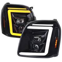 Spec'D Tuning Products - Spec-D 2007-2014 GMC Yukon/XL 1500/XL 2500 Switchback Sequential LED Turn Signal Projector Headlights (Glossy Black Housing/Smoke Lens) - Image 1