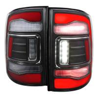 Spec'D Tuning Products - Spec-D 2009-2018 Dodge RAM 1500/2019-2022 RAM 1500 Classic/2010-2018 RAM 2500 3500 Red LED Bar Tail Lights (Matte Black Housing/Clear Lens) - Image 1